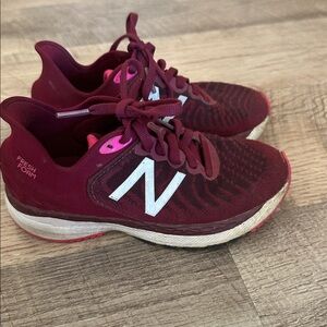 Girl’s New Balance Maroon and Pink Athletic Shoes size 11